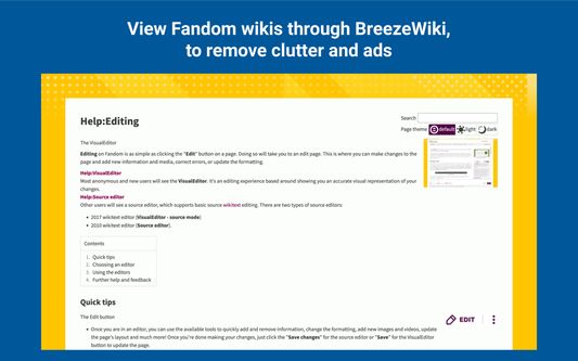 View Fandom wikis through BreezeWiki, to remove clutter and ads