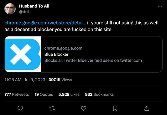 dril tweeted about the extension on chrome