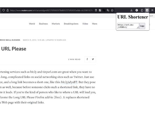 Just click on extension and get shareable shortened url!