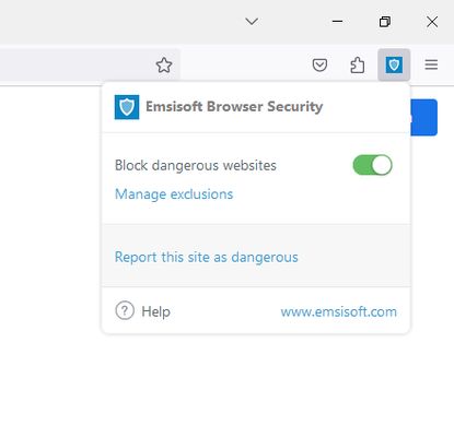Emsisoft Browser Security Popup
