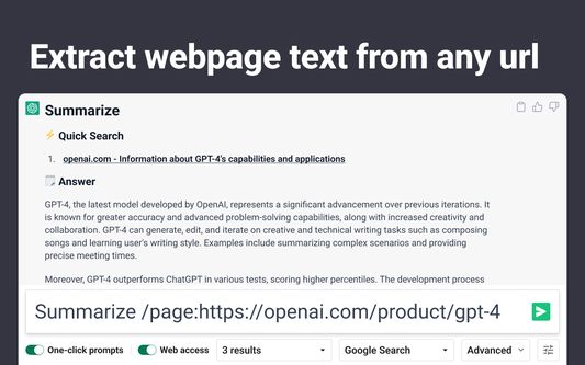 Extract webpage text from any url