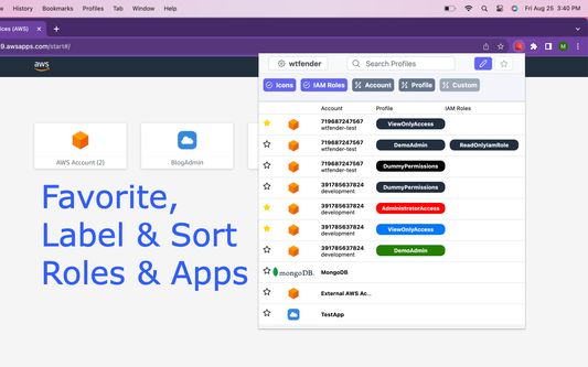 Favorite, Label & Sort Roles & Apps