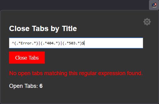 example, error: didn't find any tab from regex search.