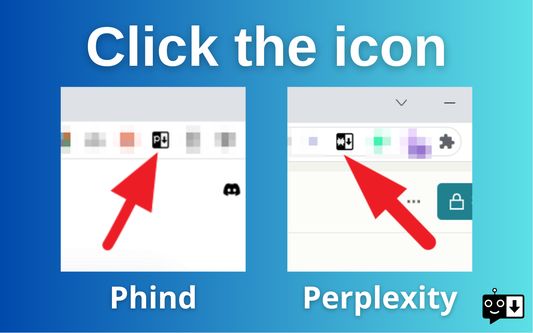 Click the icon: on Phind and Perplexity