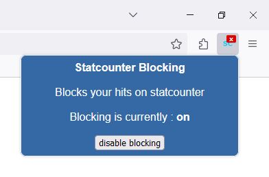 Click the SC button to disable or enable statcounter blocking.  By default statcounter blocking is enabled.