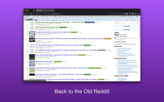 Back to the Old Reddit.