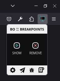 Toolbar button + panel for toggling the breakpoints popup
You can also use keyboard shortcuts instead