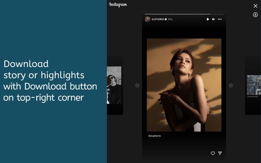 Download the stories by clicking Download button when viewing story or highlight