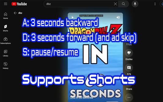 YouTube Keyboard Shortcuts Plus
Also supports shorts