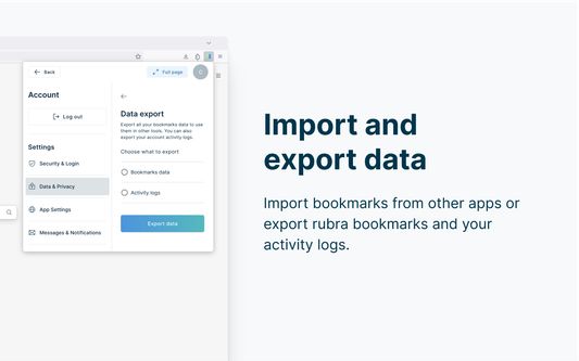 Import and export data