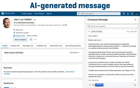 Example of a generated message