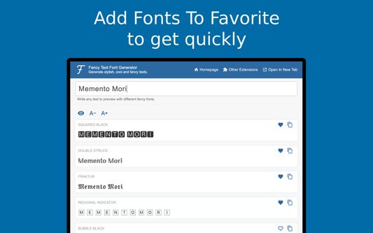 Add favorite fonts to your favorite to find them top of the list