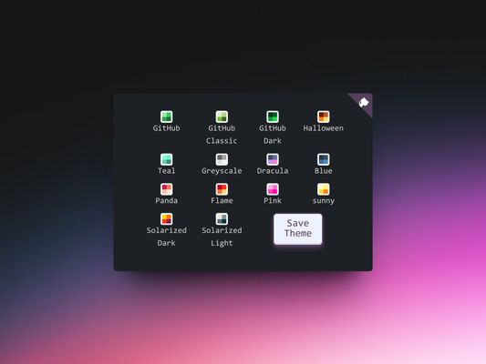 Main menu for the extension
