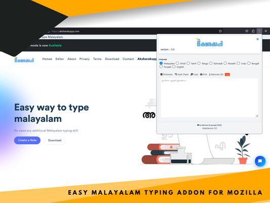 Easy Malayalam Typing Addon for Mozilla