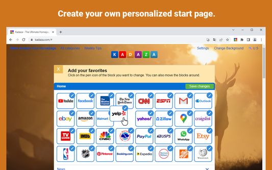 You can add your favorite and most frequently visited websites on the customizable homepage.