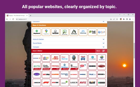 The most popular websites, clearly organized by topic.