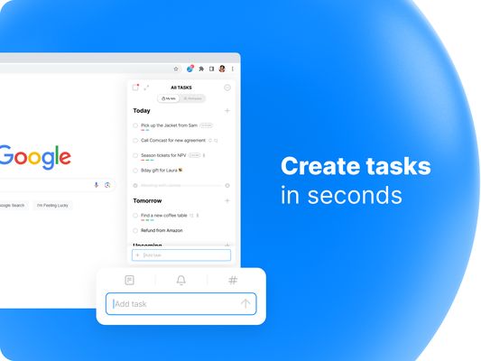 Create tasks in seconds