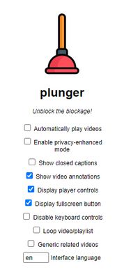 Plunger settings