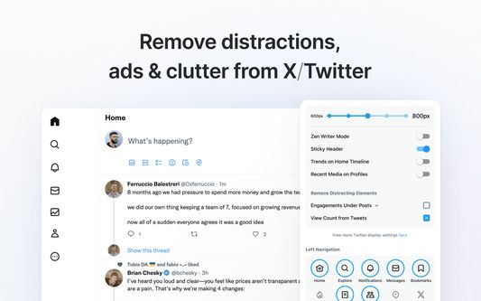 Declutter and refine your 𝕏 / Twitter experience.