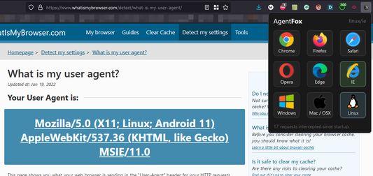 User agent is changed.