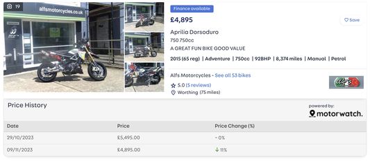 Autotrader UK Bikes (price increase)