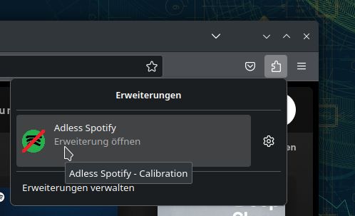 Open the extension's icon to access the popup's Calibration button.