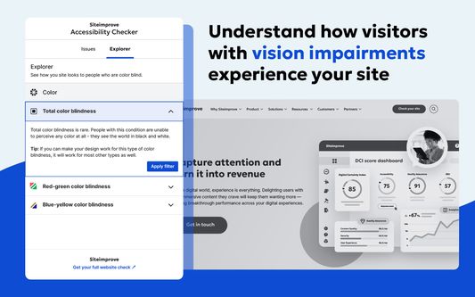 Understand how visitors with vision impairments experience your site