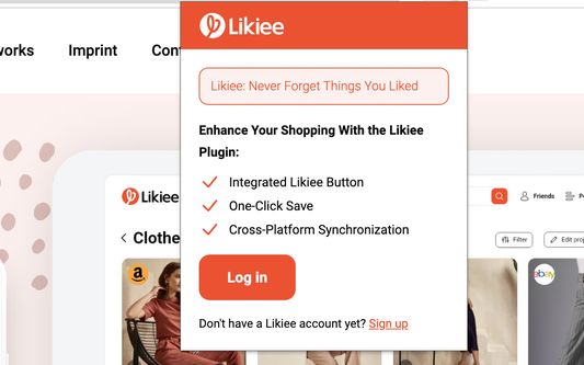 Quick Access to Your Wishlist: Simple and Secure Login via the Likiee Extension!