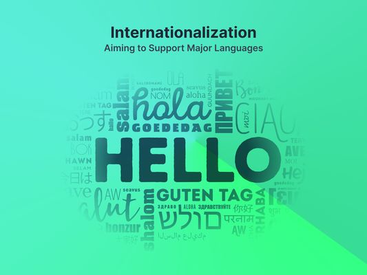 Internationalization
Aiming to Support Major Languages