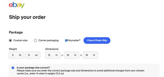 Pirate Ship and Polymailer button added to shipping page.