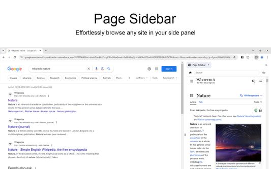 Page Sidebar - Open any websites in the sidebar