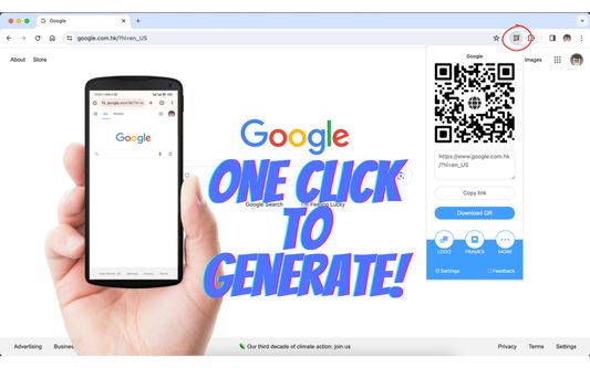 One click to generate QR.