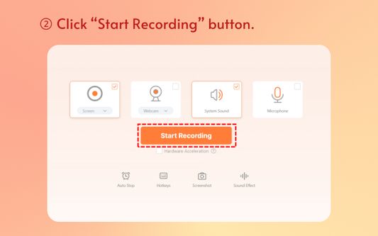 Click Start Recording button.