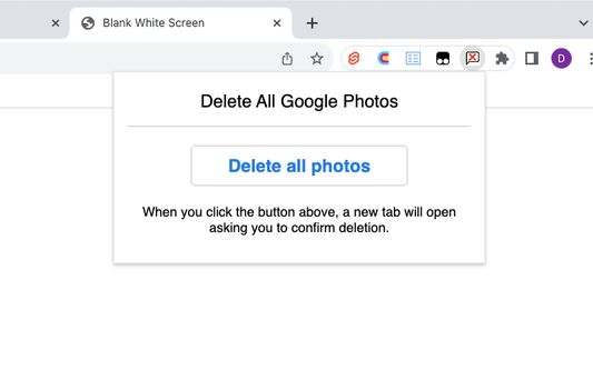 Screenshot of Google photos bulk deletion screen.