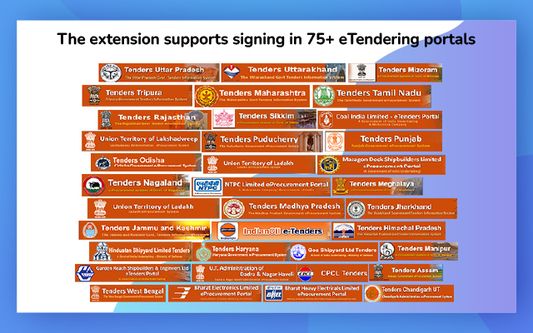 Supports signing in 75+ e-Tendering portals