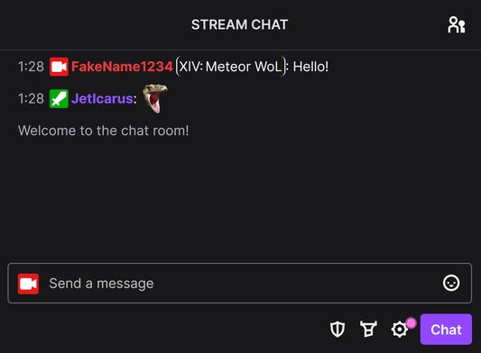 Example of Twitch chat with extension enabled