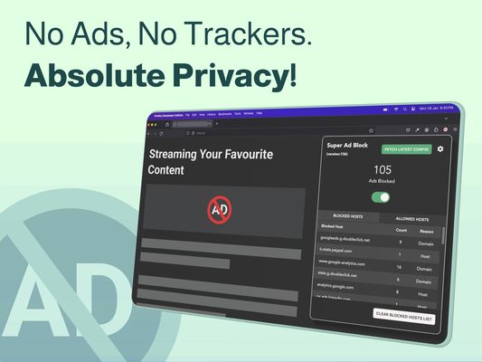 No Ads, No Trackers. Absolute Privacy