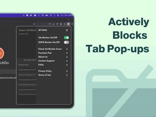 Actively Blocks Tab Pop-ups
