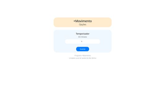 Menu de opções.