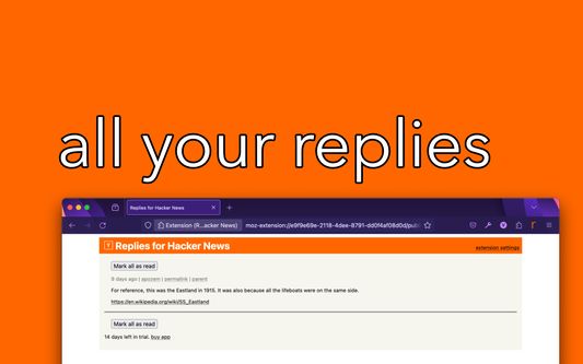 View all your replies on one convenient page