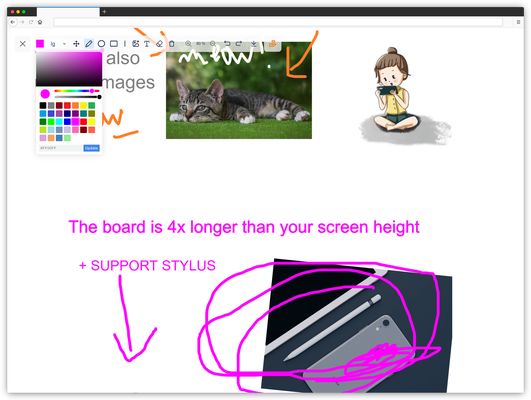Whiteboard is scrollable