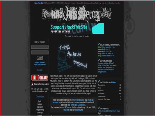 Hack this site is vulnerable website
