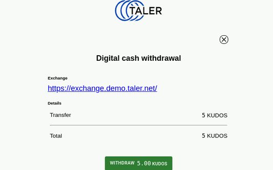 Withdrawal with GNU Taler