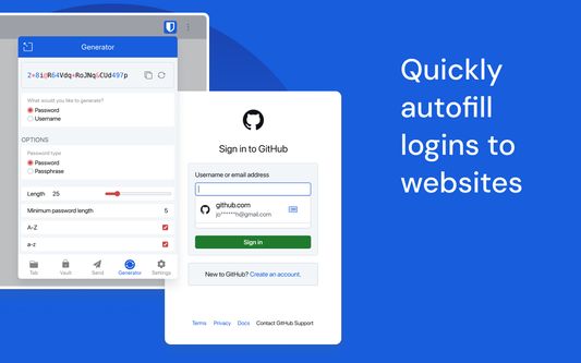 Quickly autofill logins to websites