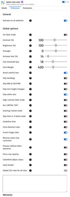 All Settings page