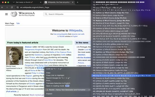 Screenshot 4: Site content formatting on wikipedia