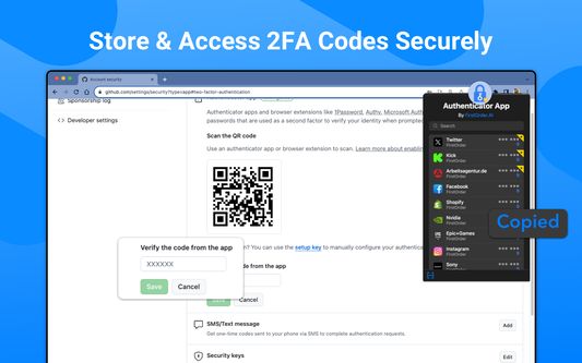 Store & Access 2FA Codes Securely