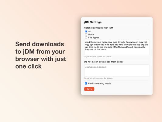 Send downloads to jDM from your browser