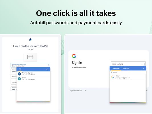 Autofill passwords and payment cards easily