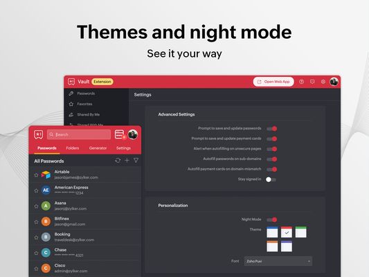Themes and night mode